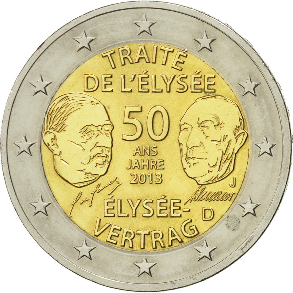 Alemania,
2 euros,
Tratado del Elíseo