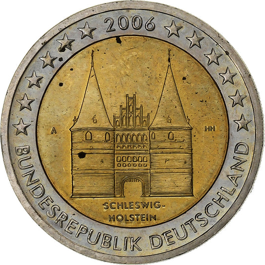 Alemania, 
  
  2 euros, 
  
  Estados federados alemanes: "Schleswig-Holstein"