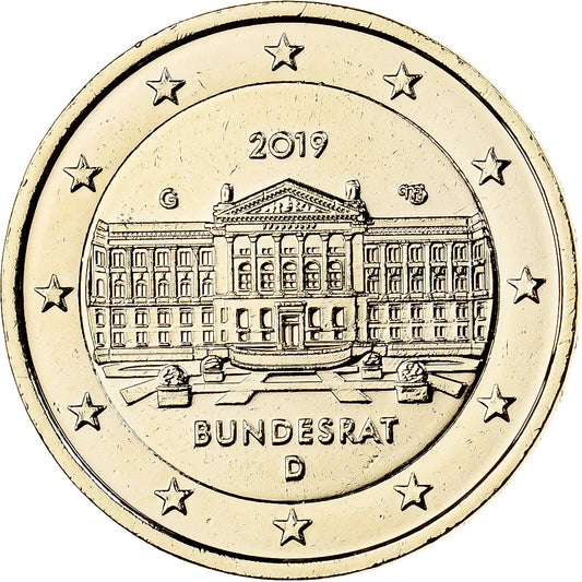 Alemania, 
  
  2 euros, 
  
  Fantasieprägung .Dorée
