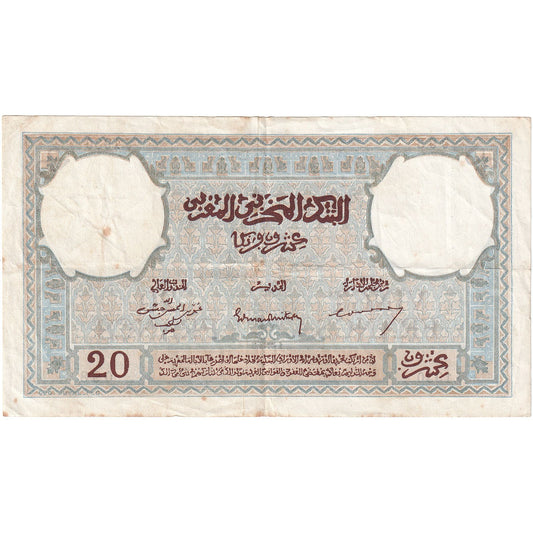 Marruecos,

20 francos,

1928-1929