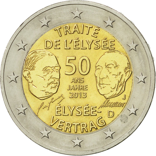 Alemania, 
  
  2 euros, 
  
  Tratado del Elíseo