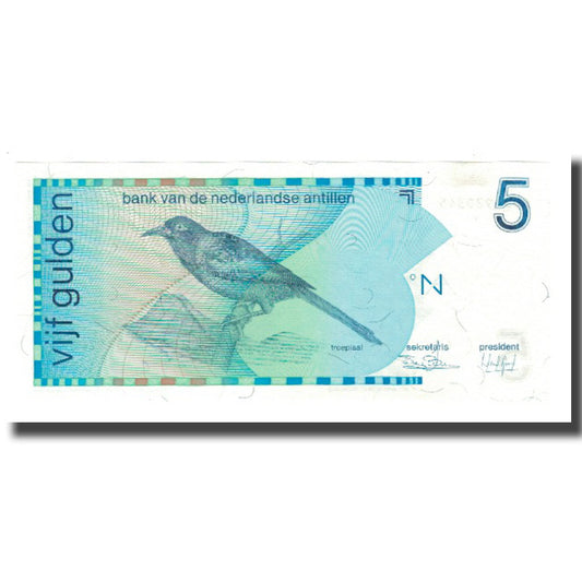 Billete,

Antillas Neerlandesas,

5 florines