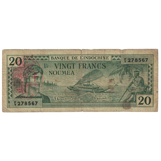 Billete de Nuevas Hébridas,

20 francos
