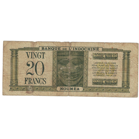 Billete de Nuevas Hébridas,

20 francos