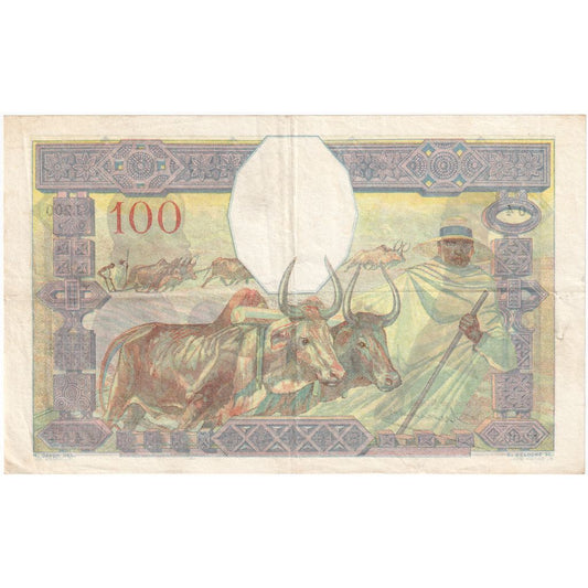 Madagascar,

100 francos,

Sin fecha (aprox. 1937)
